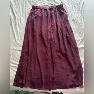 Old Navy Burgundy Satin Maxi Skirt